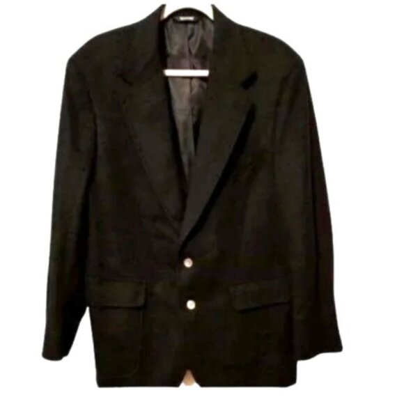 Men's Cashmere Sport Coat by Huntington Black 42R - Picture 1 of 10